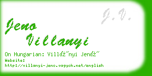 jeno villanyi business card